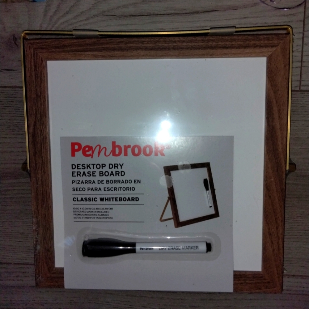 Brown and White Desktop Dry Erase White Board with Stand NIP BTS Dorm